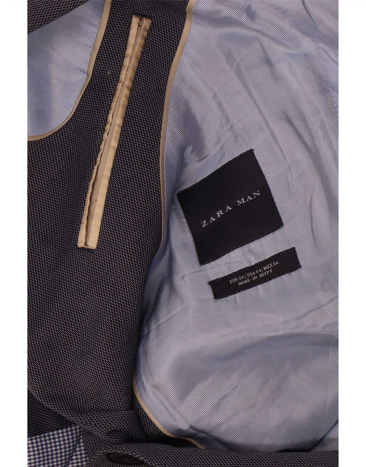 Zara Chaqueta Blazer De 2 Botones Para Hombre EU 54 XL Poliéster Azul Marino