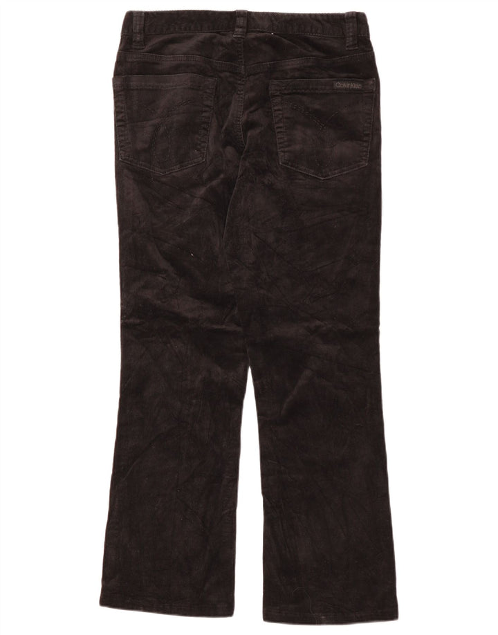CALVIN KLEIN Pantalones de pana con corte de bota para mujer US 6 Medium W30 L27 Negro