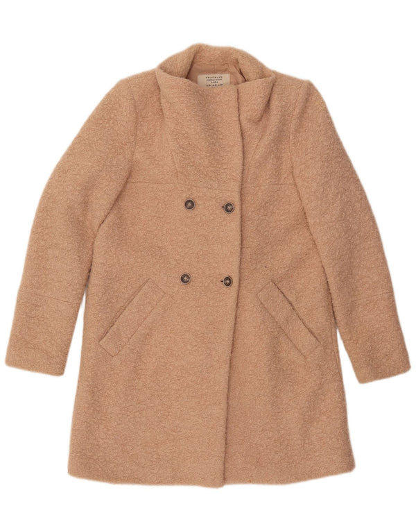 ZARA Mujer Trafaluc Abrigo Cruzado UK 44 Medio Beige