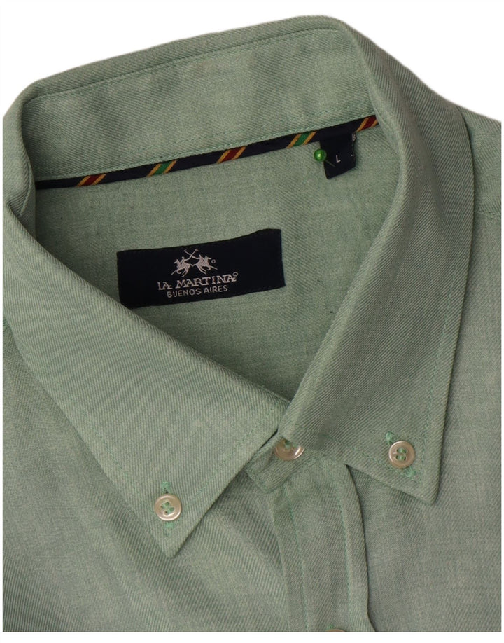 Camisa Hombre La Martina Large Algodón Verde