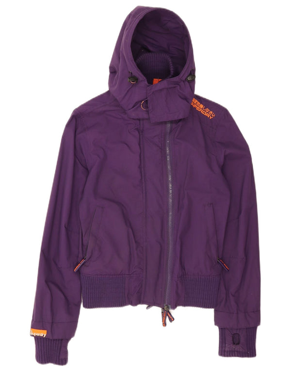 Superdry Chaqueta cortavientos con capucha para mujer UK 6 XS Nylon morado