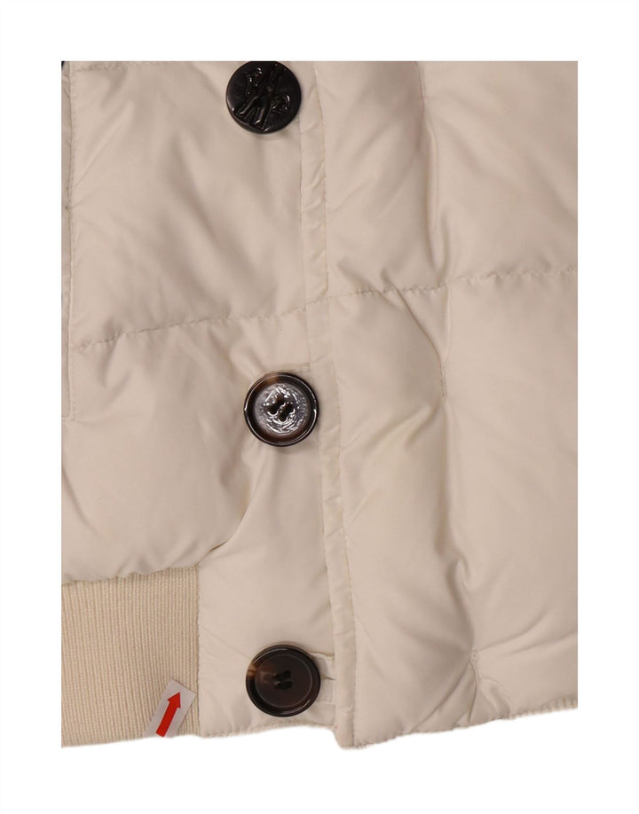 MONCLER Chaqueta acolchada con capucha para niña 5-6 años Nylon blanco