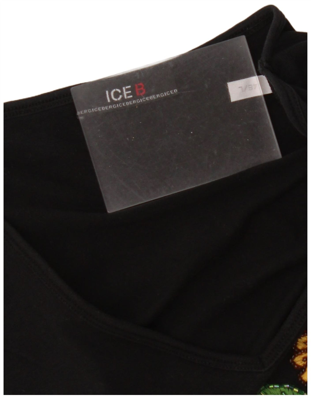 ICEBERG Top corto con gráfico para mujer, manga larga, IT 46, grande, negro, floral