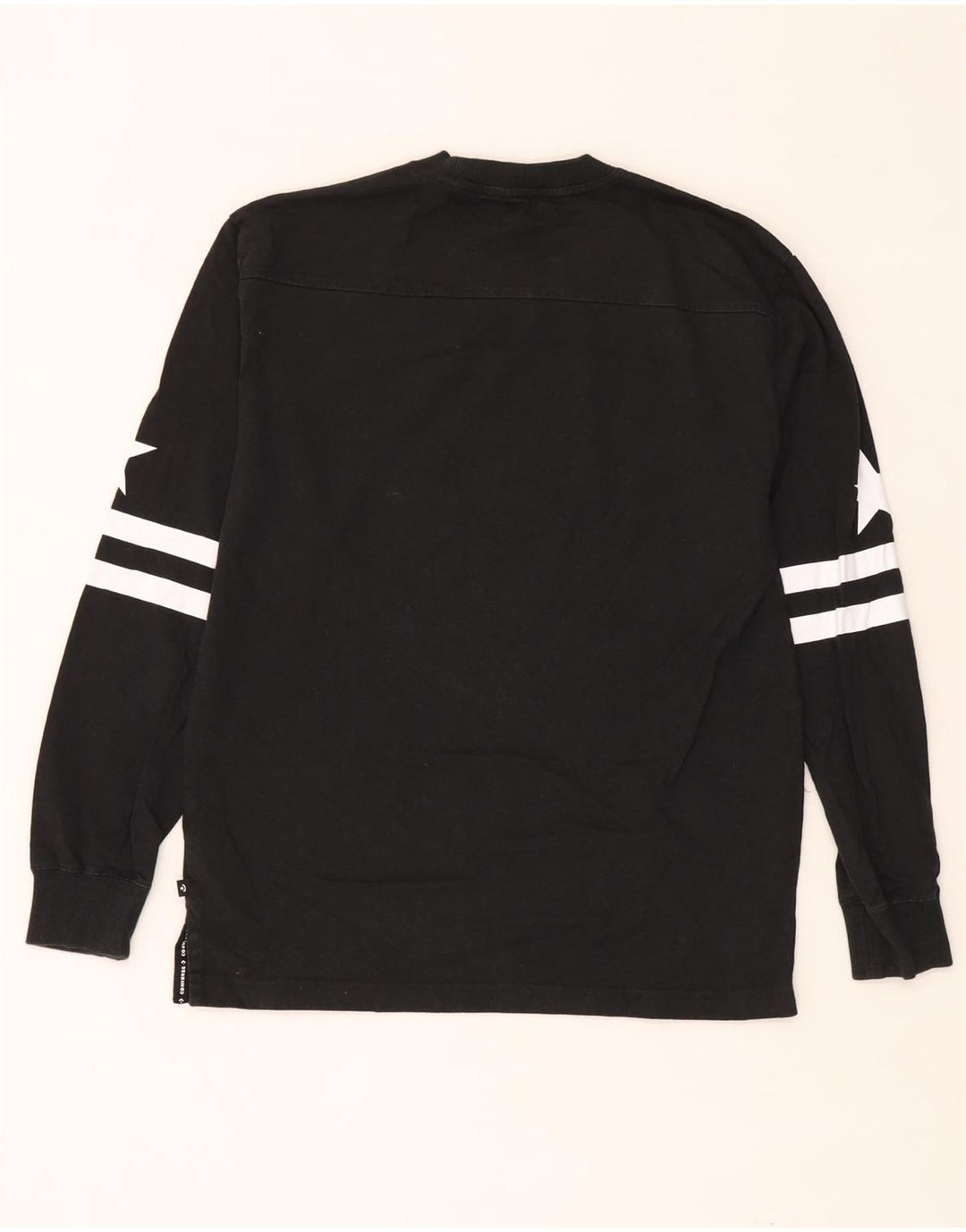 Converse Hombre Gráfico Top Manga Larga Pequeño Algodón Negro