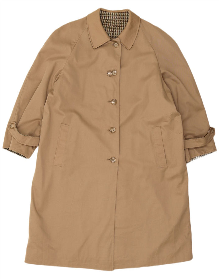 Abrigo reversible de gran tamaño vintage para mujer IT 47 XL Beige Houndstooth