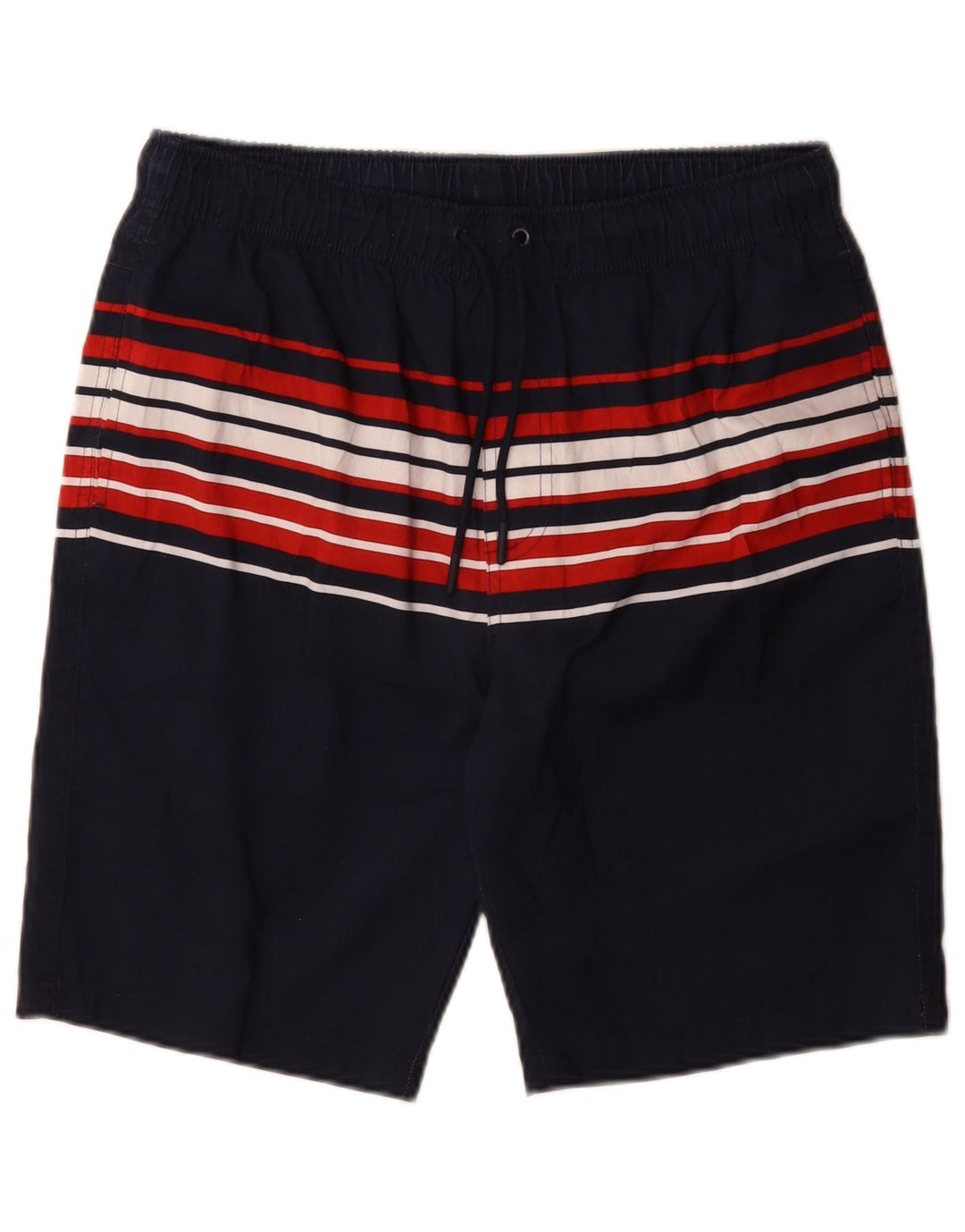 Marks & Spencer Bañador para hombre, tamaño mediano, poliéster a rayas, color azul marino