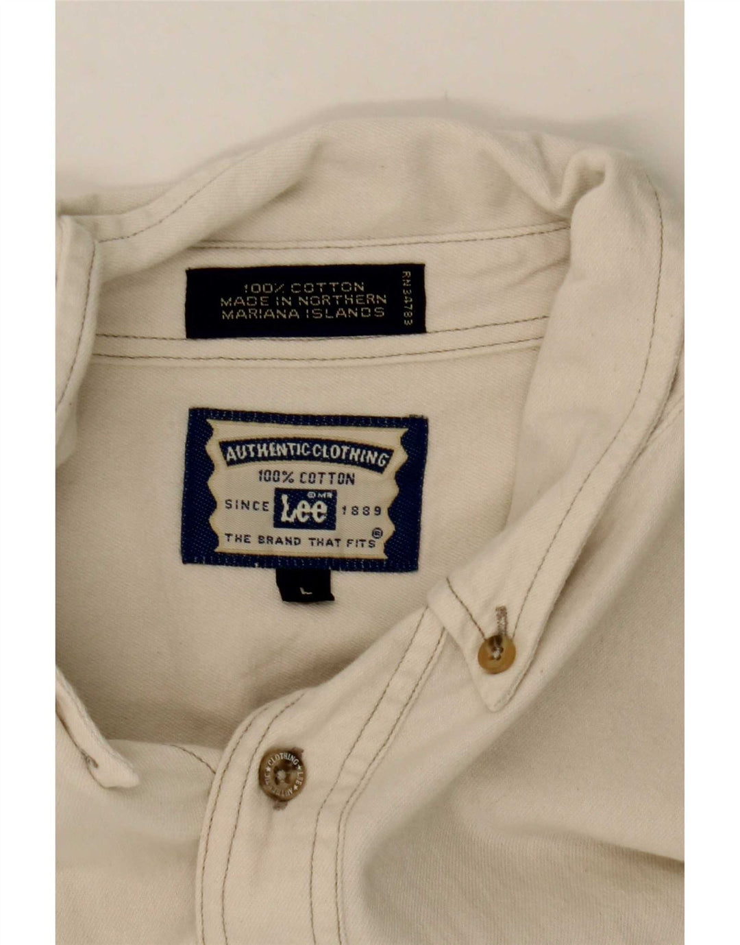 Lee Camisa Vaquera Grande De Algodón Blanco Roto Para Hombre