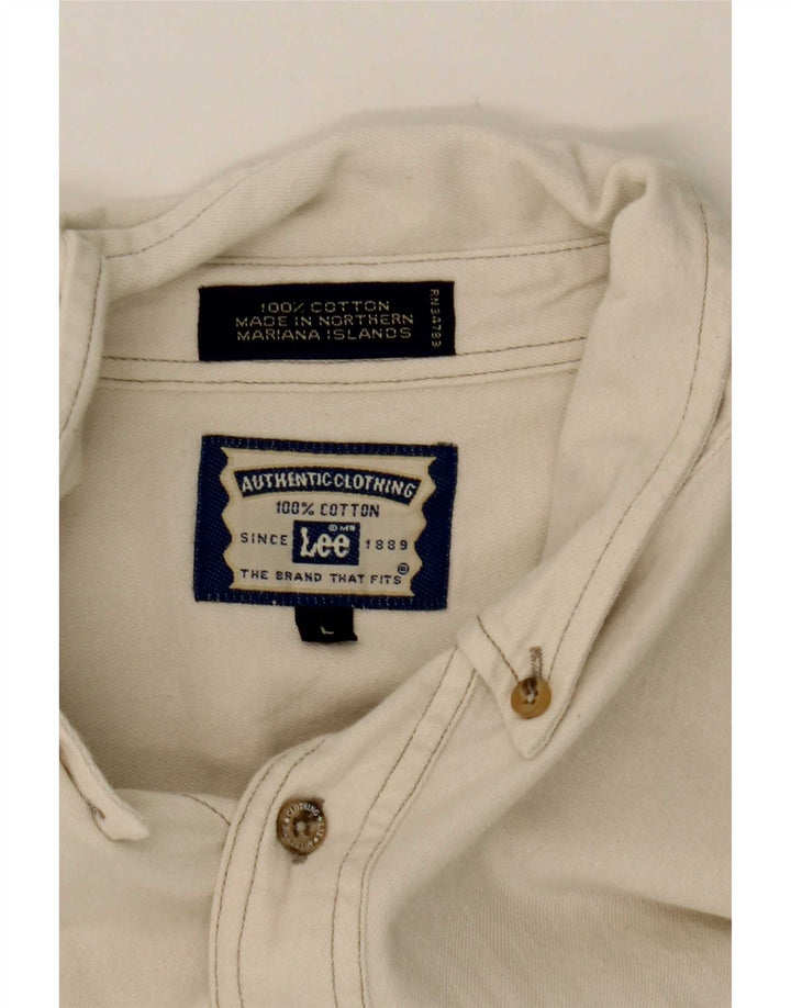 Lee Camisa Vaquera Grande De Algodón Blanco Roto Para Hombre