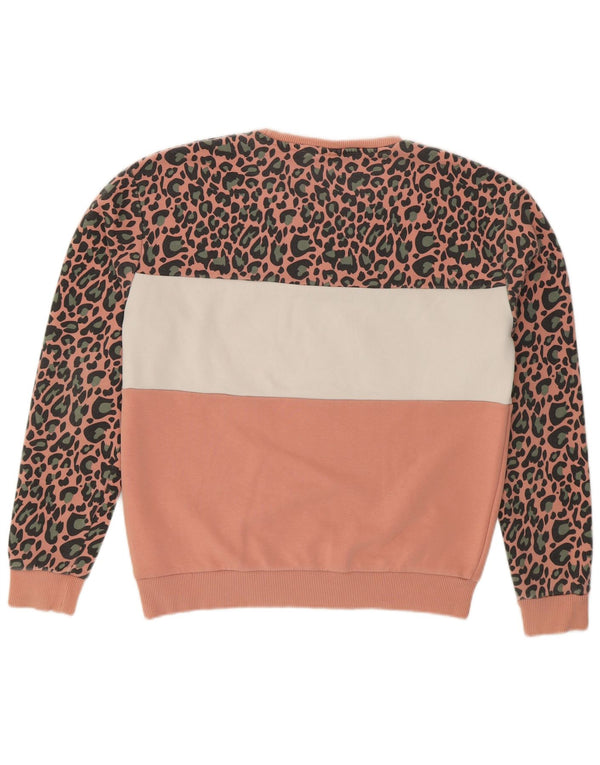 Fila Sudadera gráfica para mujer Jumper UK 44 Algodón con estampado animal rosa mediano