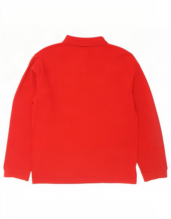 Champion Polo De Manga Larga Para Hombre XL Algodón Rojo