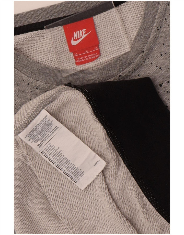 Nike Hombre Sudadera Gráfica Jersey XL Gris Colorblock Algodón