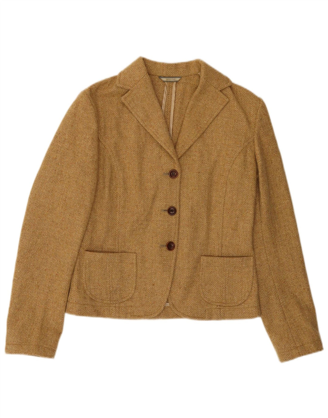 FLANNEL BAY Chaqueta tipo blazer de 3 botones para mujer IT 44 Espiga beige mediana