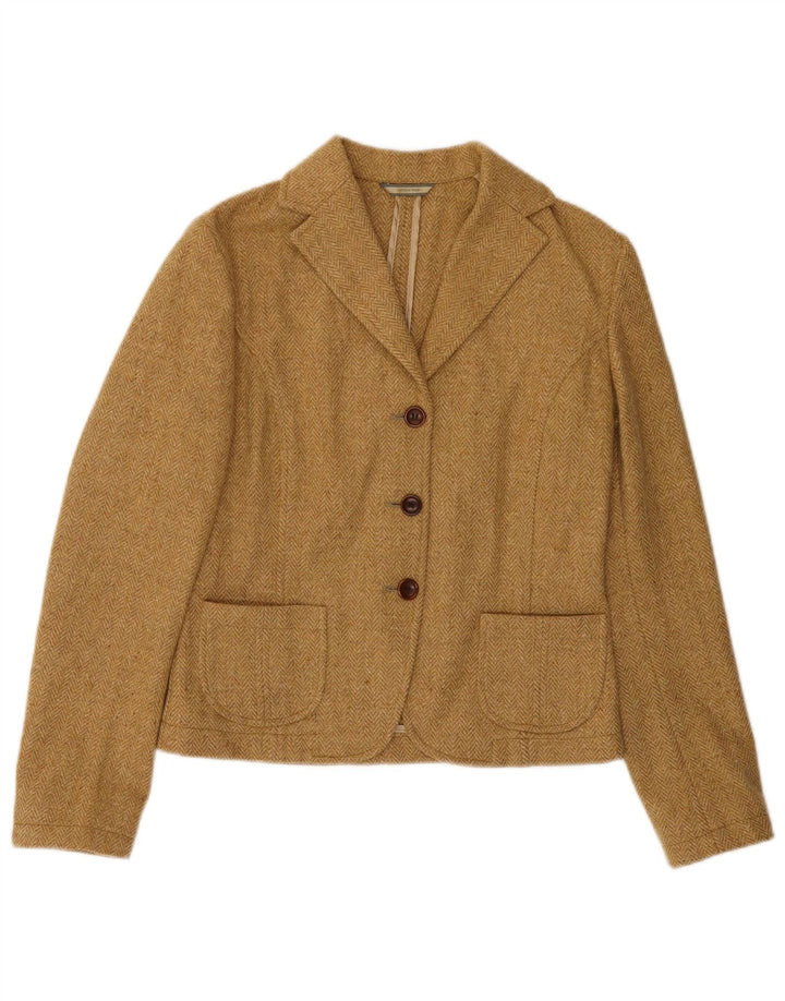 FLANNEL BAY Chaqueta tipo blazer de 3 botones para mujer IT 44 Espiga beige mediana