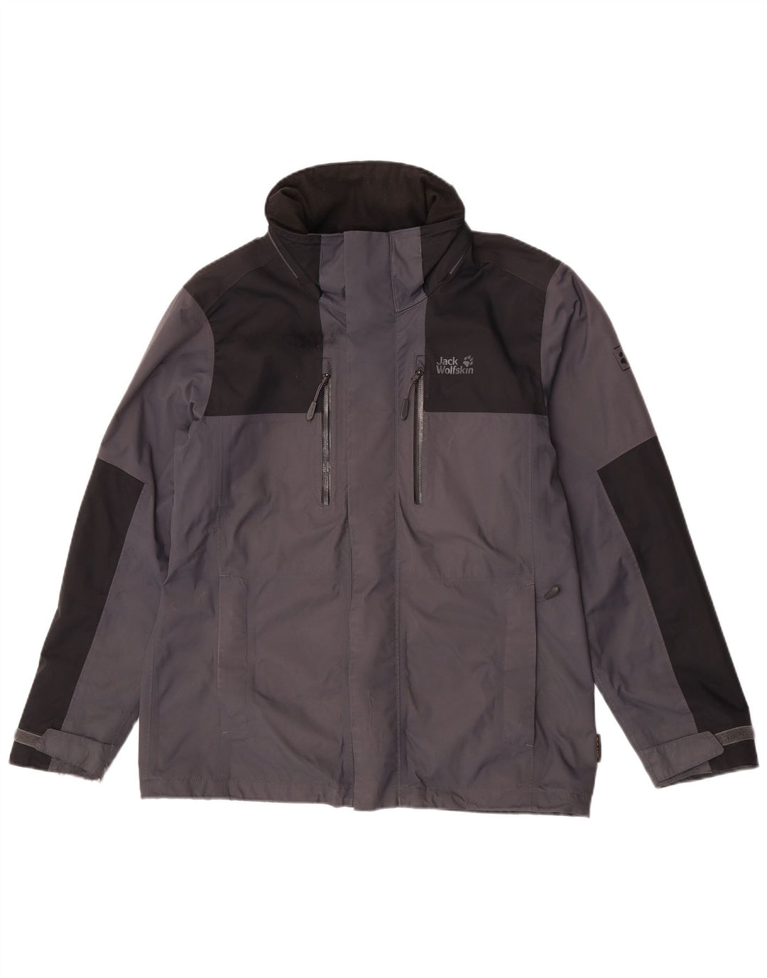 Jack Wolfskin Chaqueta impermeable para hombre ES 36/38 Gris medio Poliamida color block