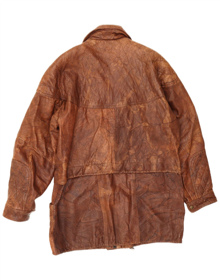 Vintage hombres chaqueta de cuero Reino Unido 40 marrón grande