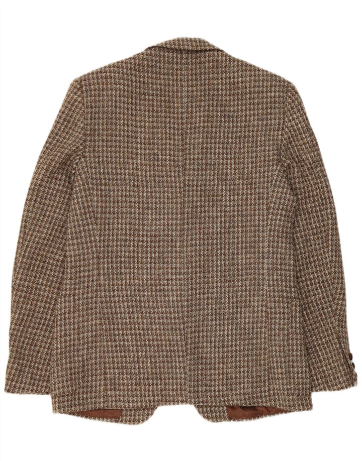Harris Tweed Chaqueta tipo blazer de 2 botones para hombre UK 42 XL Marrón Pata de gallo