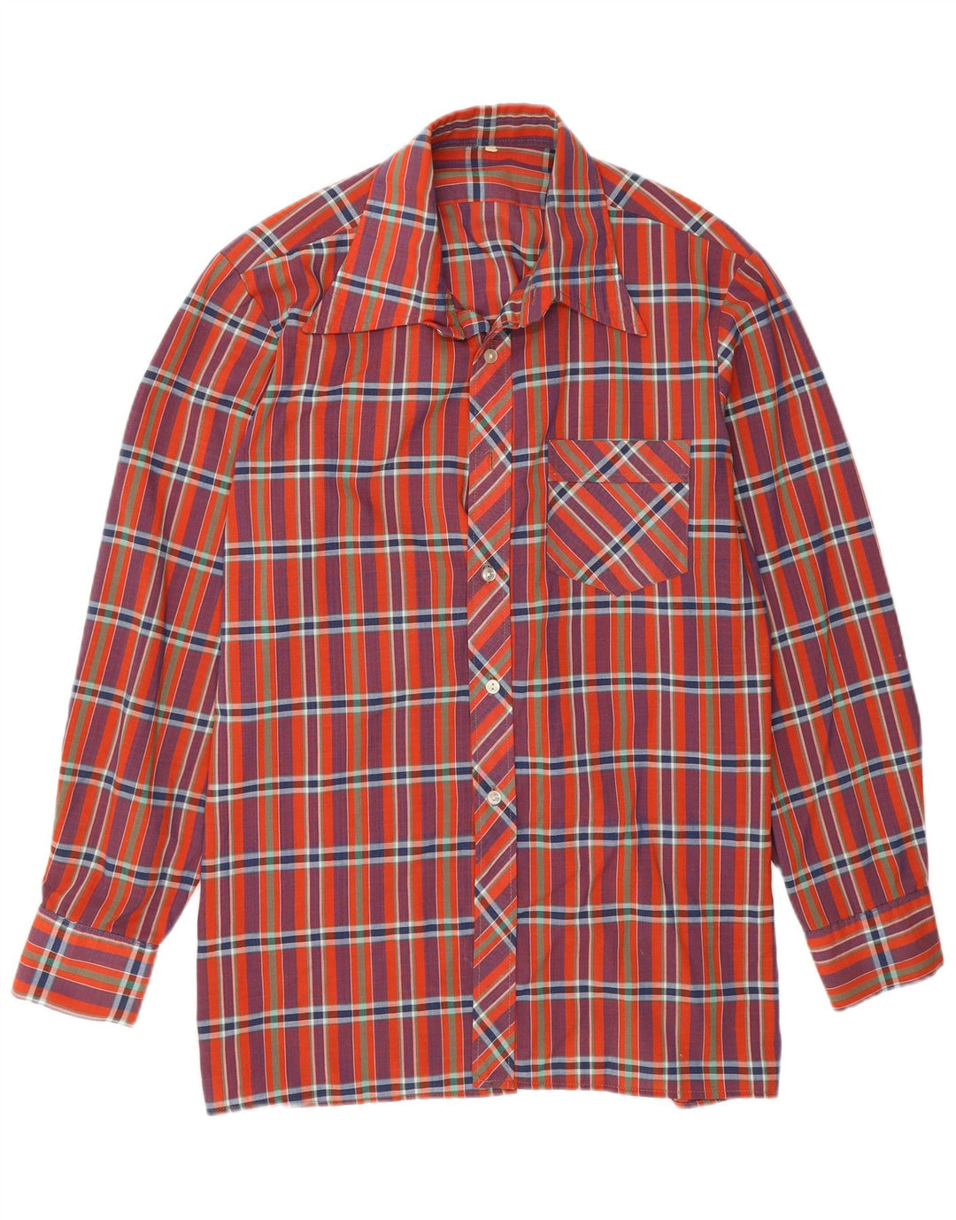 Camisa vintage para hombre con cuadros rojos pequeños