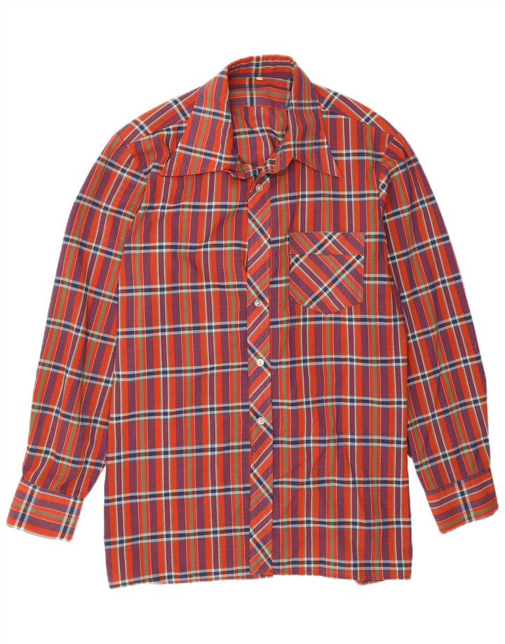 Camisa vintage para hombre con cuadros rojos pequeños