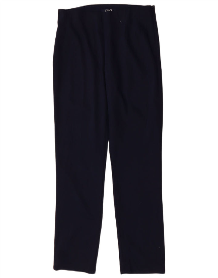 CHAPS Pantalones casuales rectos para mujer US 10 Large W32 L31 Azul marino