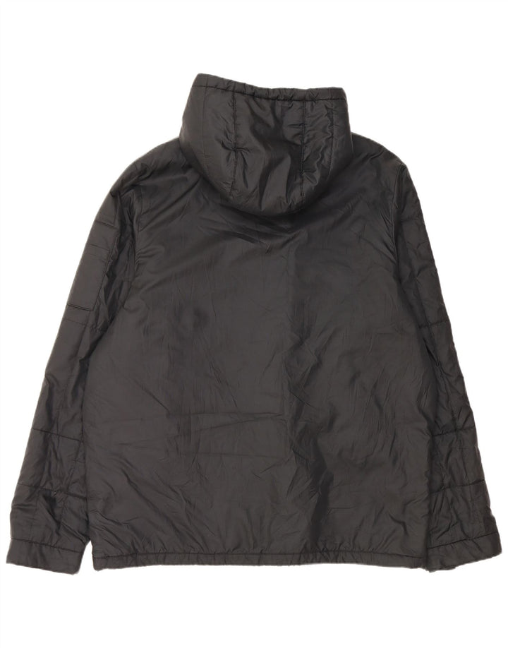 Nike Chaqueta cortavientos con capucha para hombre UK 42 XL Poliéster negro
