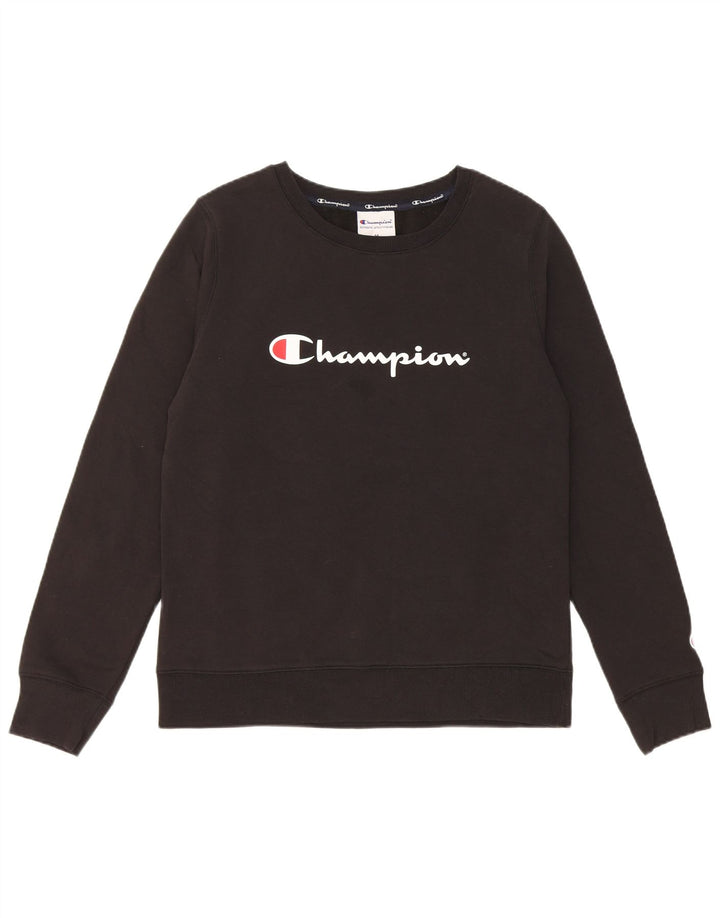 Champion Sudadera Gráfica para Mujer Jumper UK 12 Medium Negro Algodón