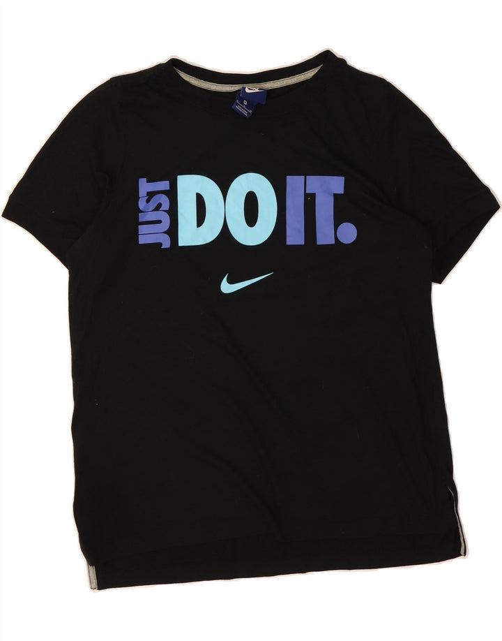 NIKE Womens Graphic T-Shirt Top UK 14 Medium Black Polyester Vintage Nike and Second-Hand Nike from Messina Hembry 