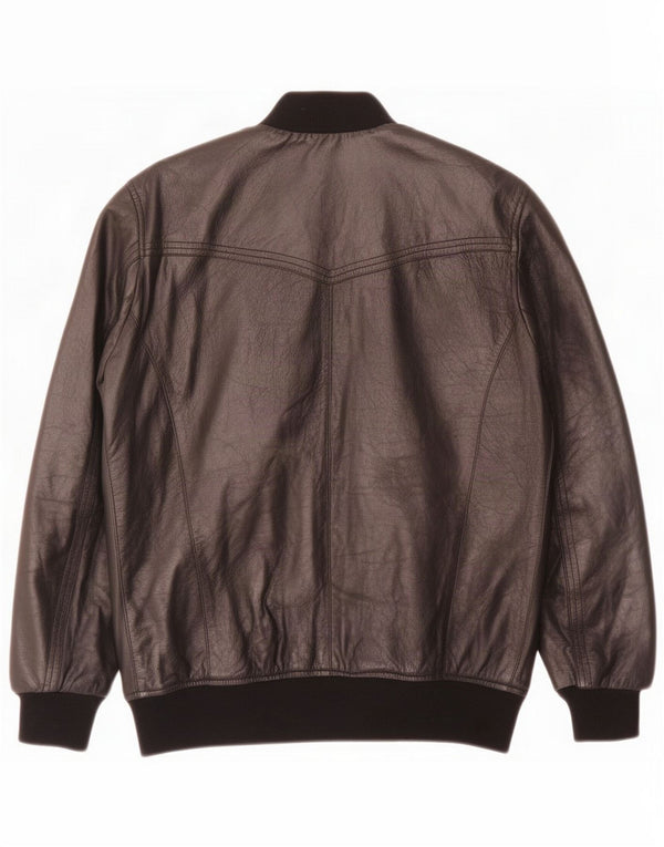 Daniele Alessandrini Chaqueta de cuero para hombre UK 38 Medium Black