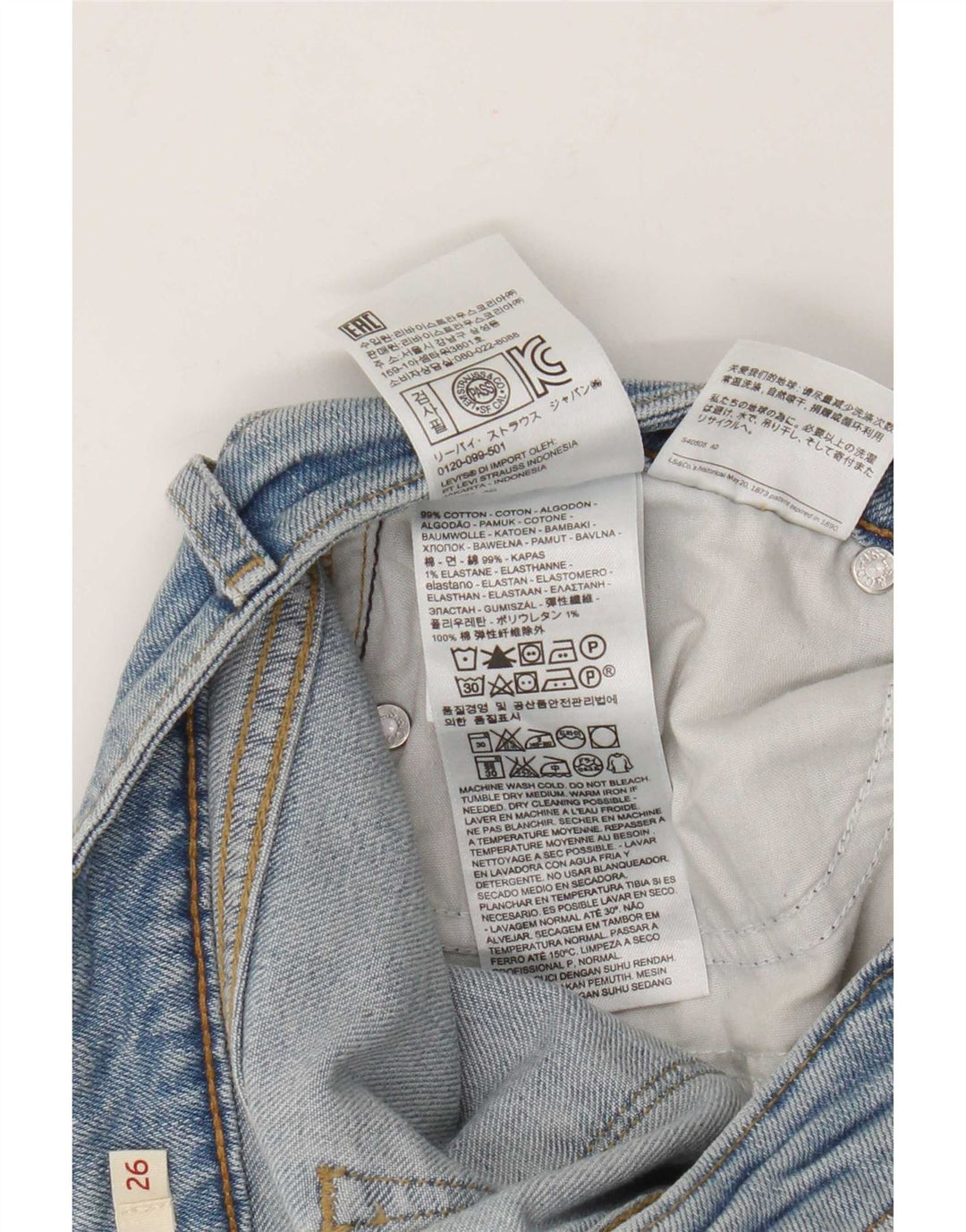 Vaqueros Levi's Mujer 714 Rectos W26 L30 Algodón Azul