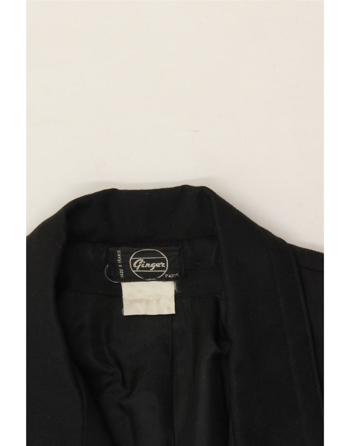 VINTAGE Womens Double Breasted Blazer Jacket UK 14 Medium Black Vintage Vintage and Second-Hand Vintage from Messina Hembry 