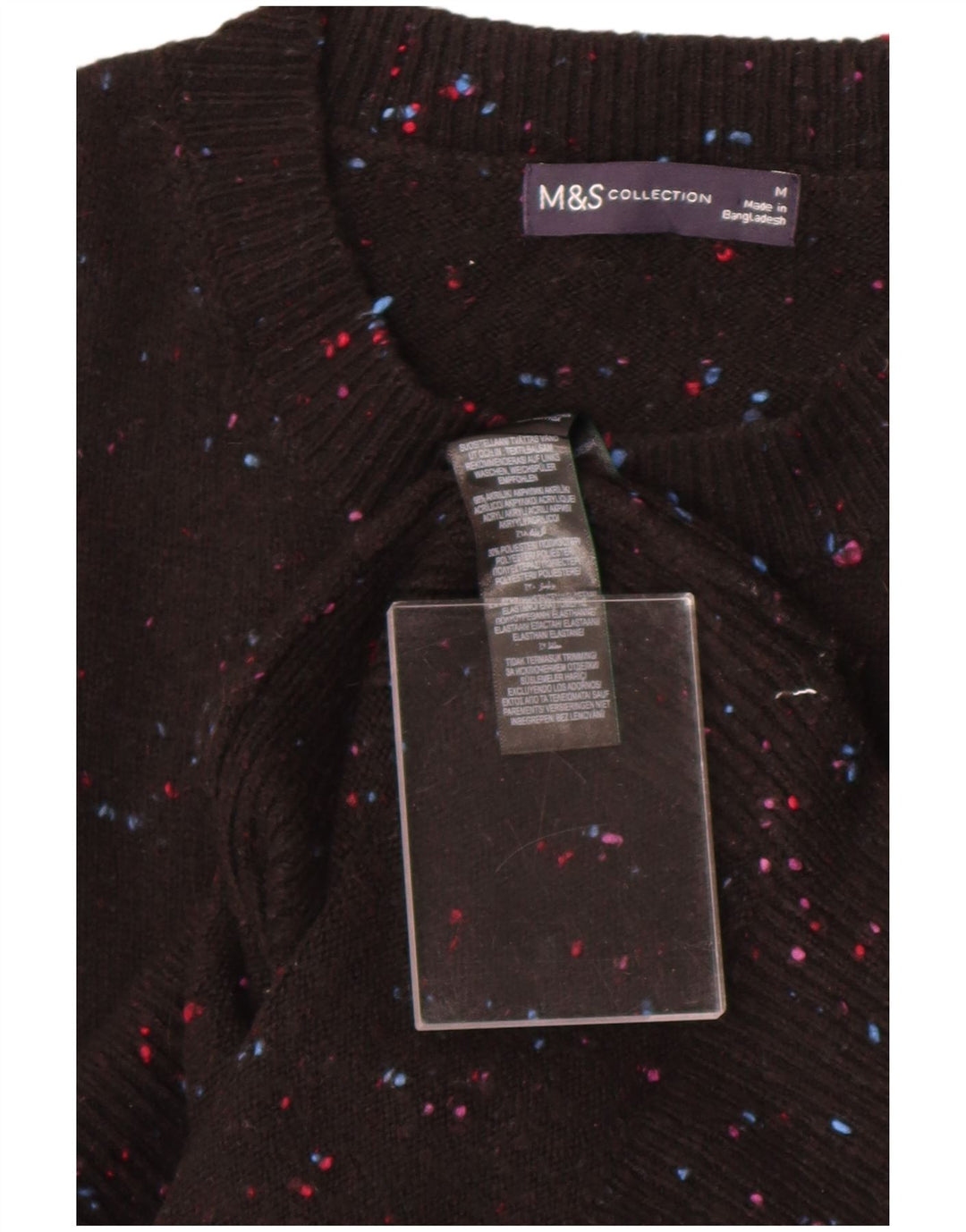 Marks & Spencer - Camiseta sin mangas para hombre, talla mediana, acrílico moteado en negro