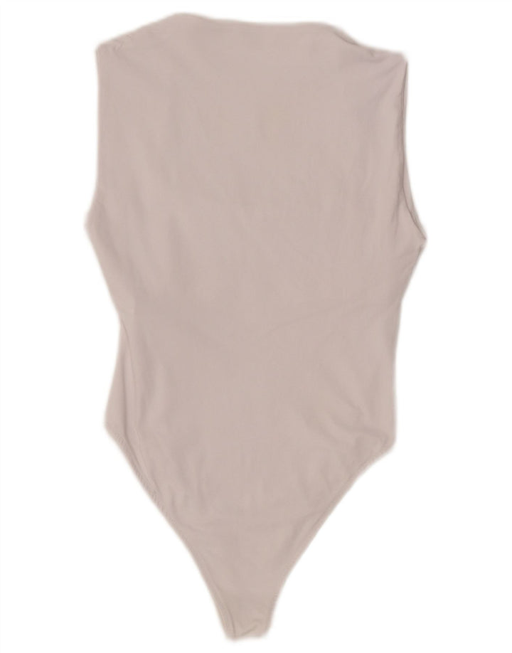 Zara Mujer Body Sin Mangas UK 42 Mediano Poliamida Blanco