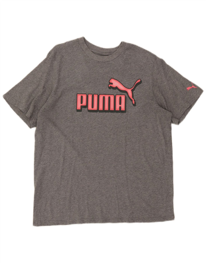 PUMA Camiseta gráfica para hombre Top grande gris