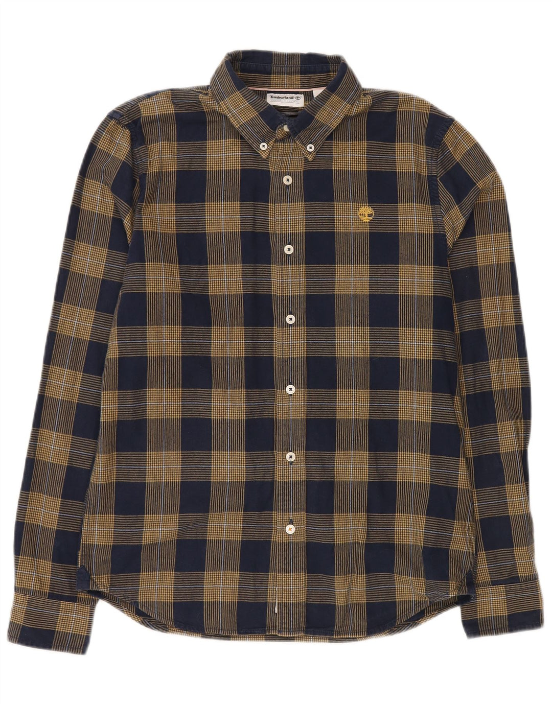 TIMBERLAND Camisa de franela slim fit de algodón a cuadros azul marino pequeño para hombre