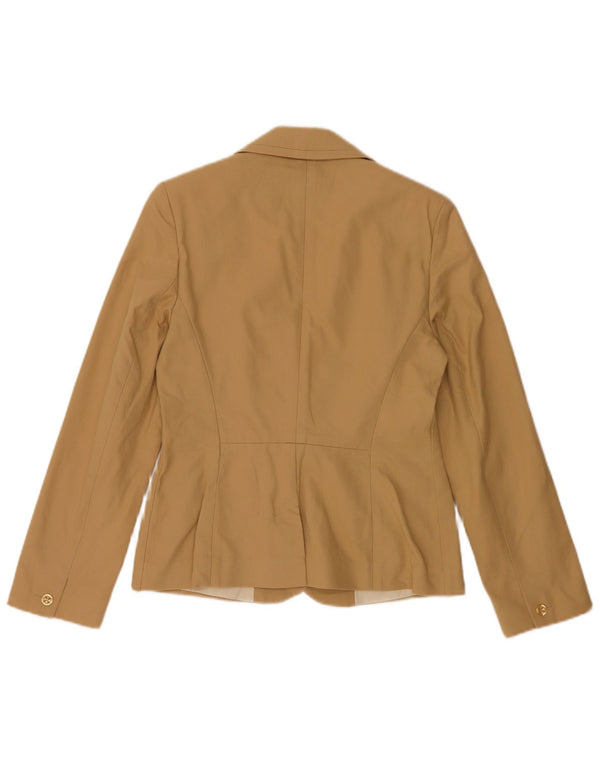 Oasis Chaqueta tipo blazer de 1 botón para mujer UK 10 Small Beige Cotton