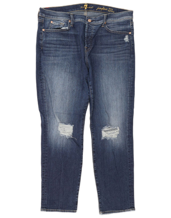 7 For All Mankind Vaqueros ajustados estilo boyfriend para mujer W32 L26 Azul