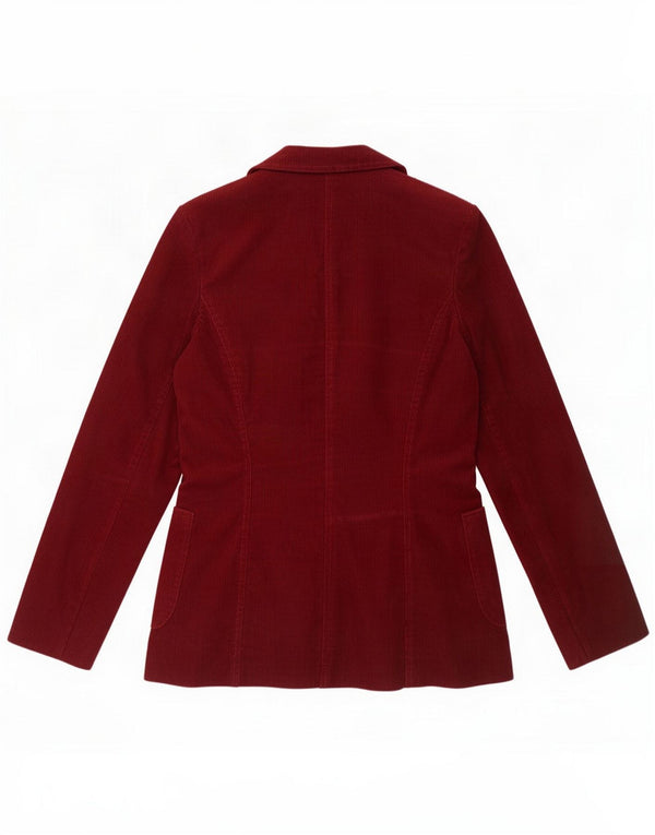 Chaqueta blazer vintage de pana con 3 botones para mujer IT 42 Burdeos medio