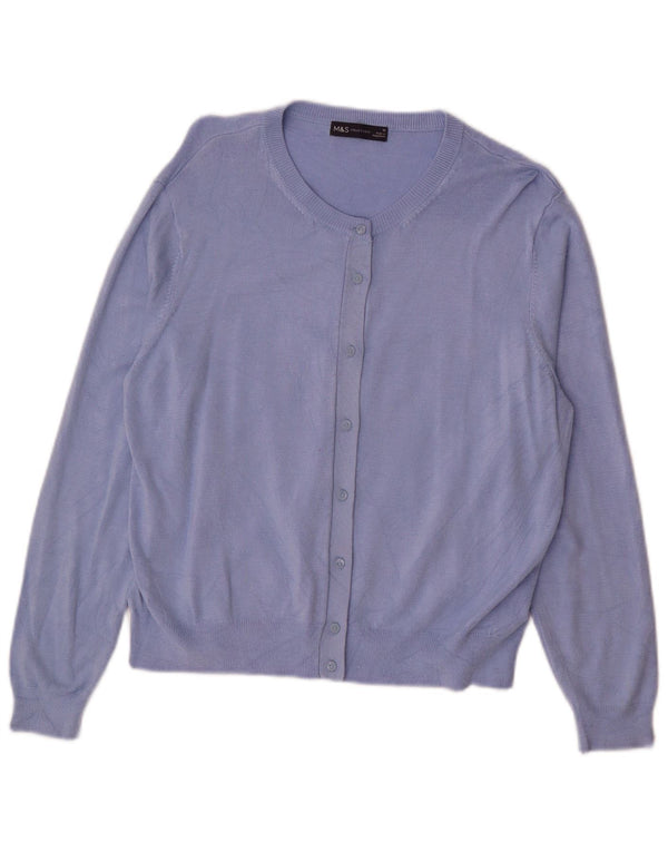 MARKS & SPENCER Suéter tipo cárdigan para mujer UK 40 XL Viscosa azul