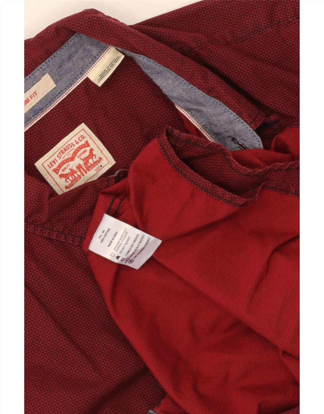 LEVI'S Camisa Slim Fit De Algodón Con Manchas Rojas Medianas