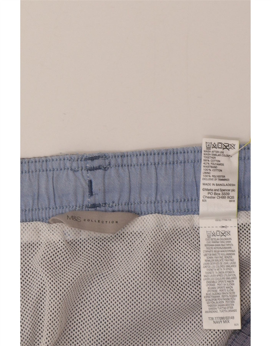 Marks & Spencer - Bañador para hombre, talla grande, algodón azul