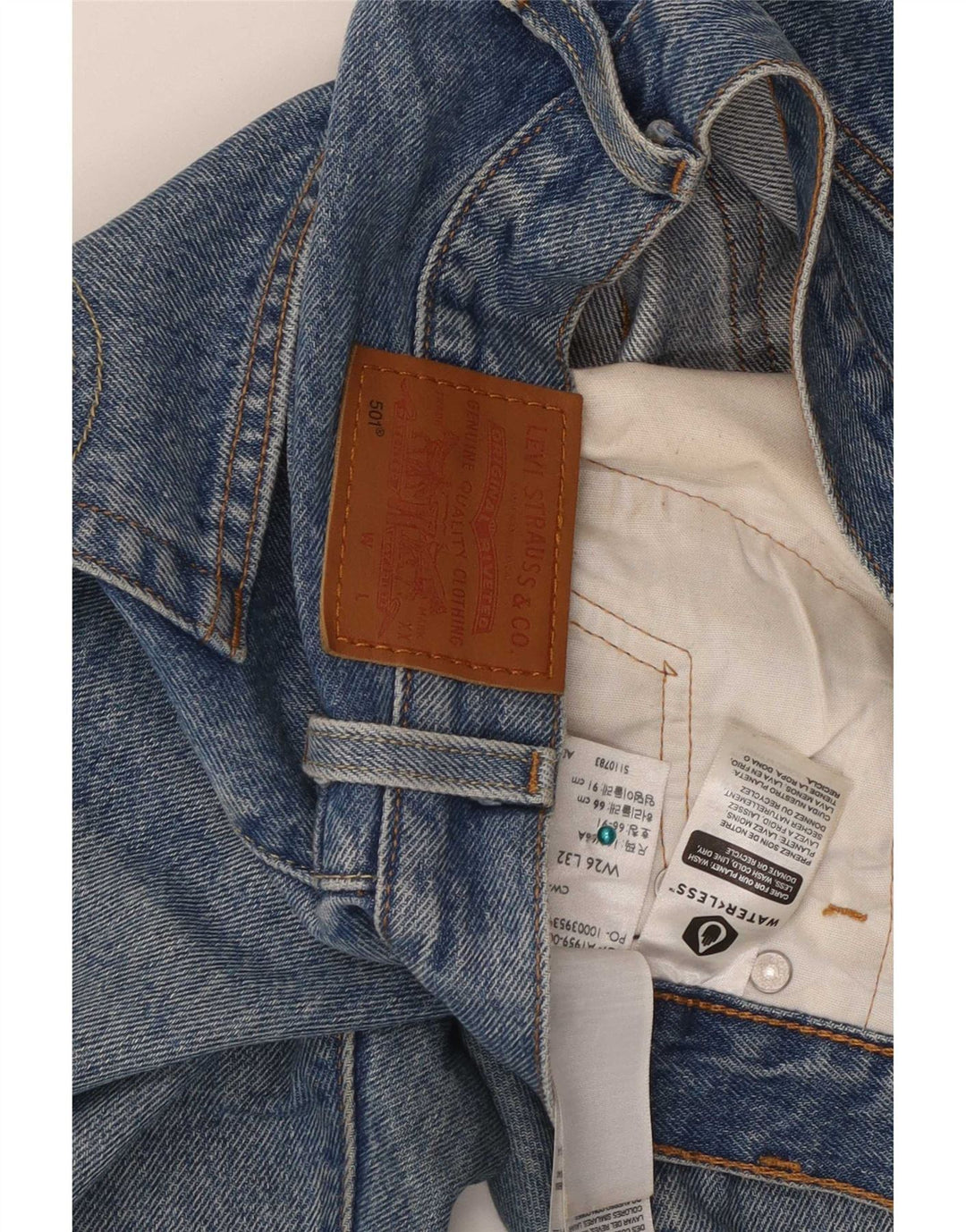 Vaqueros Levi's Mujer 501 Rectos W26 L32 Algodón Azul
