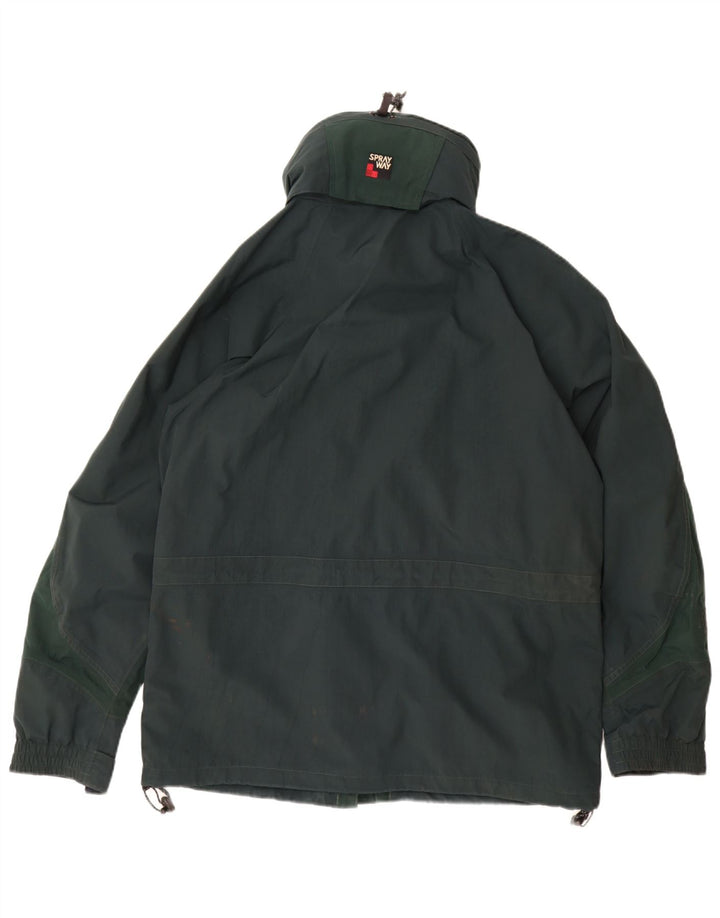 SPRAYWAY Chaqueta impermeable con capucha para hombre UK 38 Poliamida verde medio