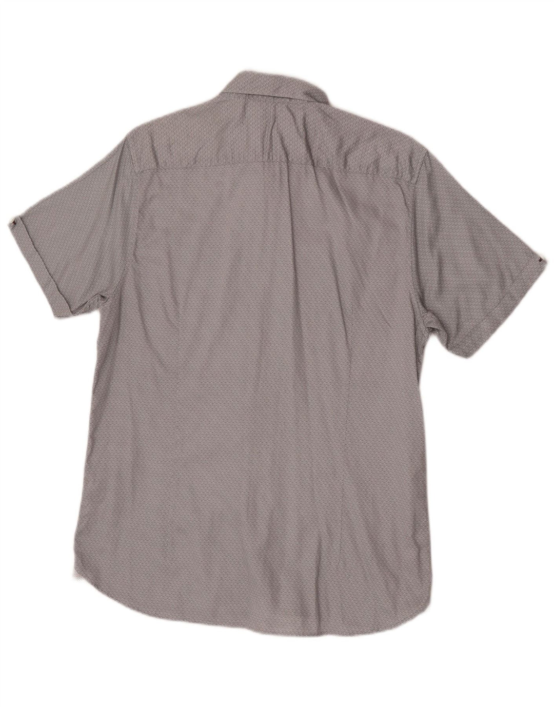 Ted Baker Camisa de manga corta para hombre Talla 4 Grande Gris Algodón geométrico