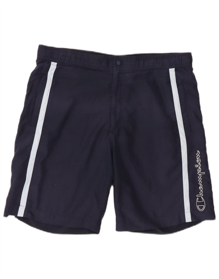 Champion Shorts deportivos gráficos para hombre Poliéster color block azul marino medio