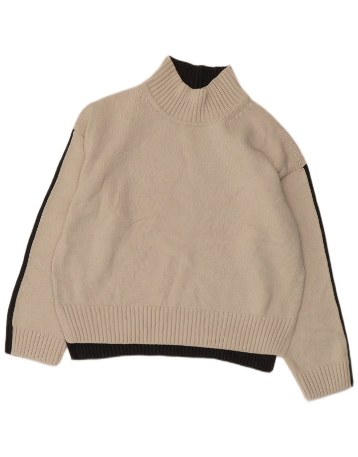 MARKS & SPENCER Suéter tipo jersey con cuello alto para mujer Reino Unido 40 Mediano Blanco