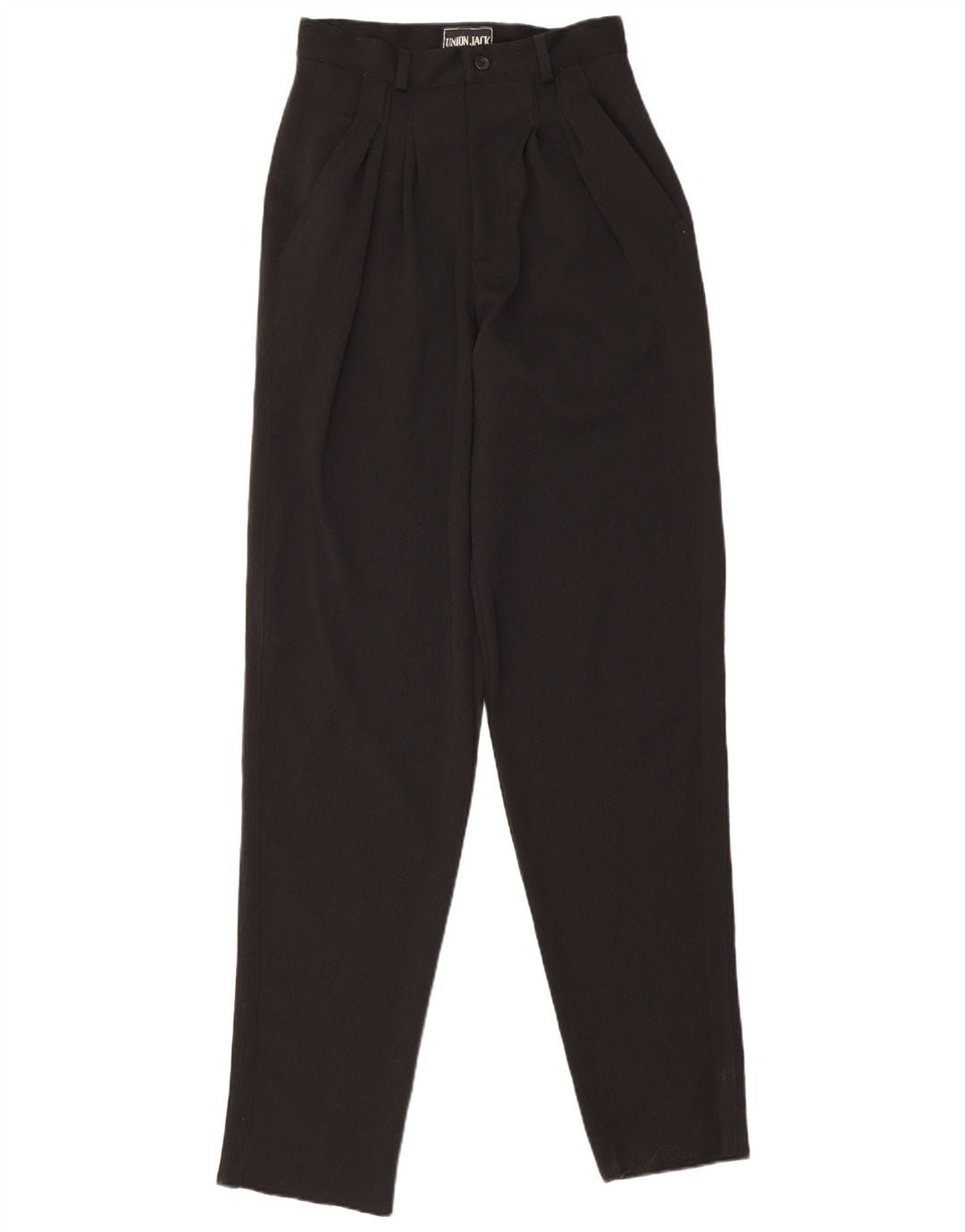 Vintage mujer pegged traje pantalones IT 44 Medio W26 L35 Poliéster negro