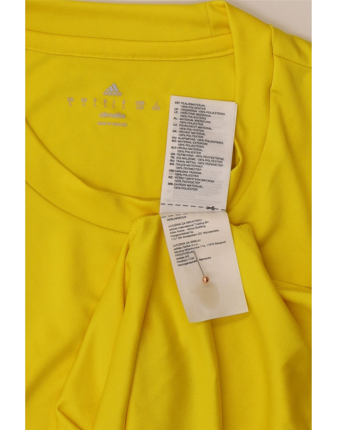 ADIDAS Camiseta Climalite para hombre Top poliéster amarillo grande