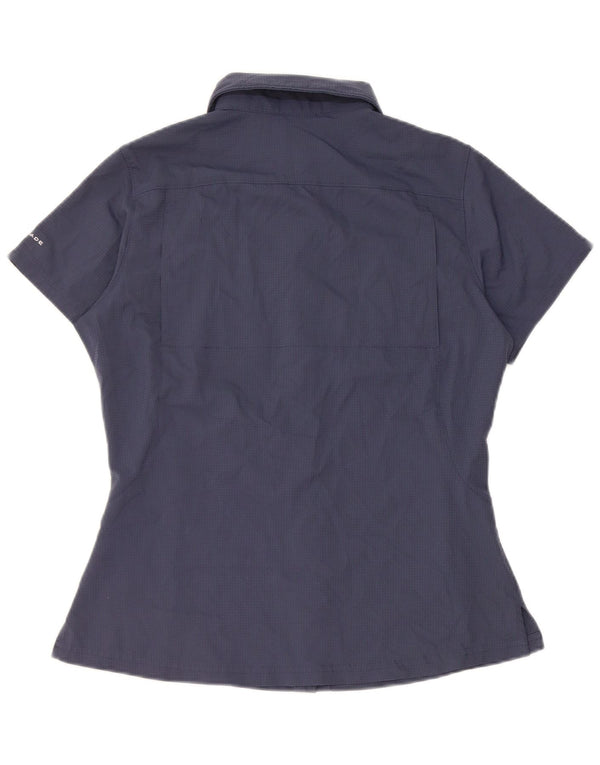 Columbia Camisa de manga corta Omni-Shade para mujer UK 6 XS Navy Blue Check