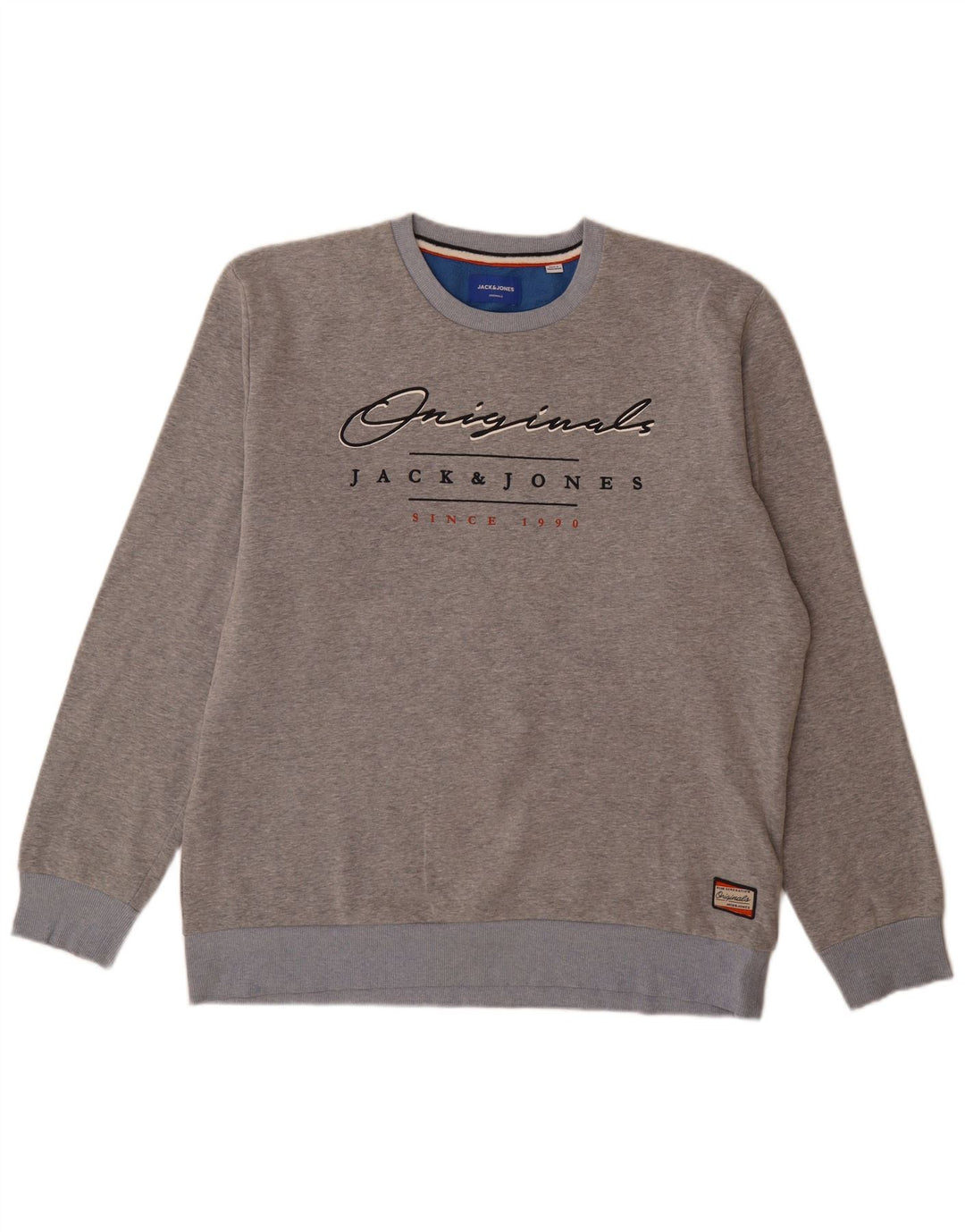 Jack & Jones Sudadera gráfica para hombre Jumper 2XL Poliéster moteado gris