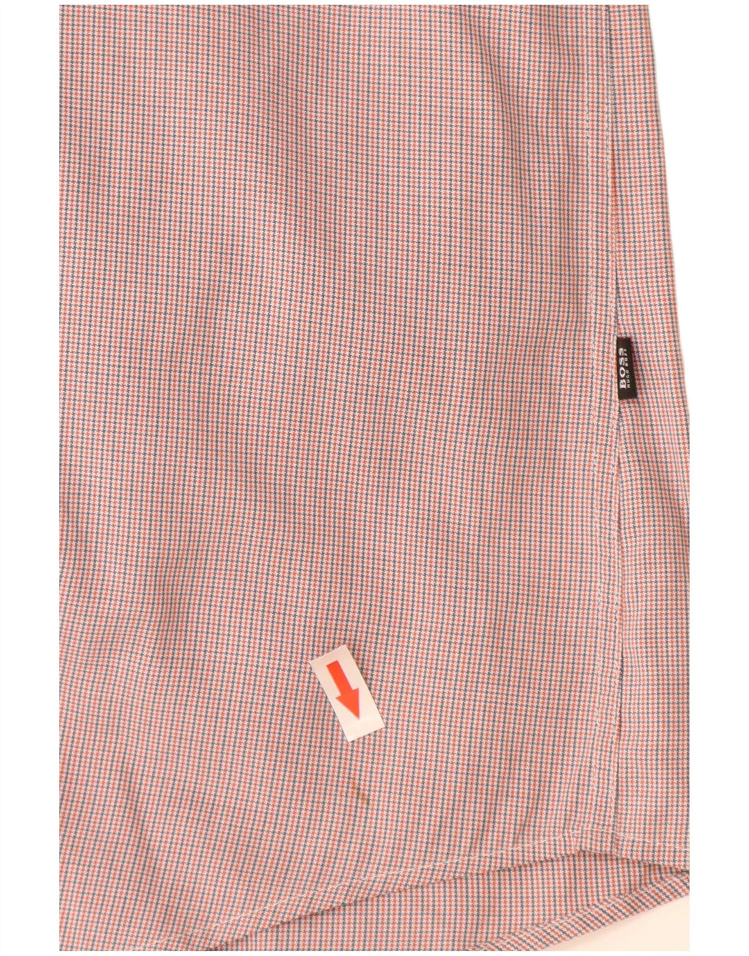 Camisas HUGO BOSS Hombre | Camisa slim fit a cuadros de algodón con pata de gallo naranja grande