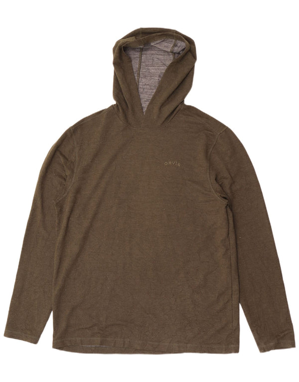 Orvis - Sudadera con capucha para hombre, tamaño grande, color caqui, rayón